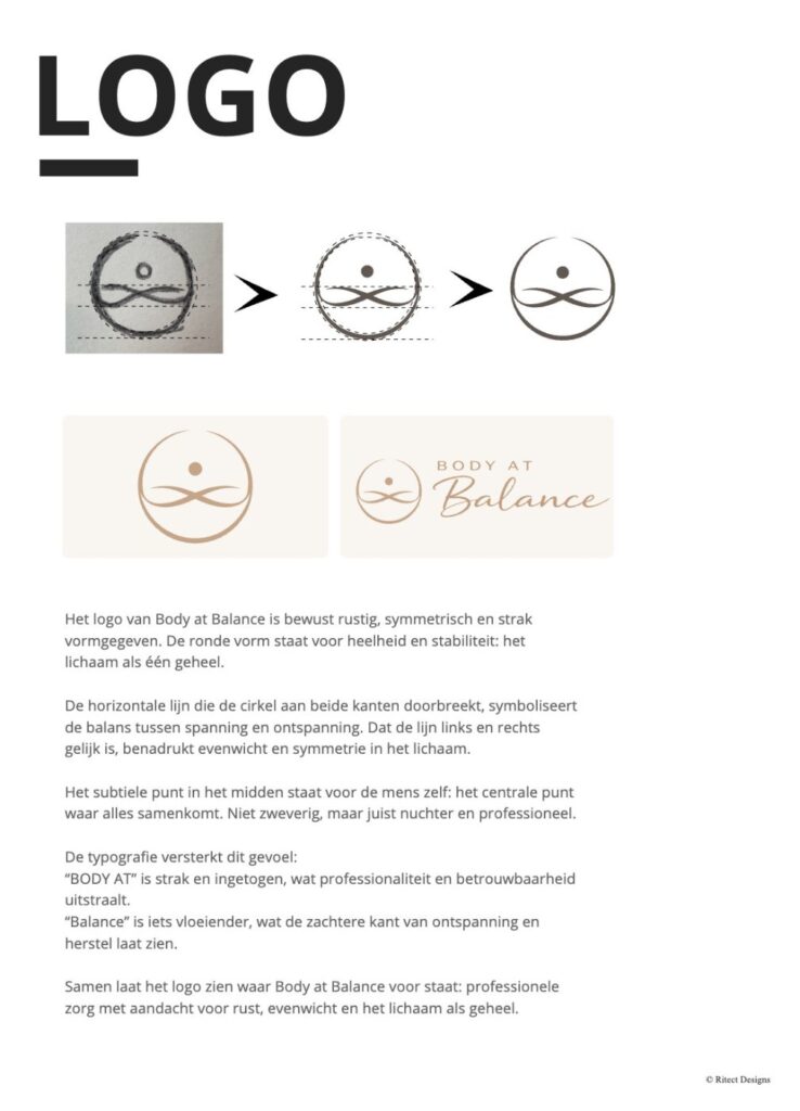 Logopagina uit het brand book van Body at Balance